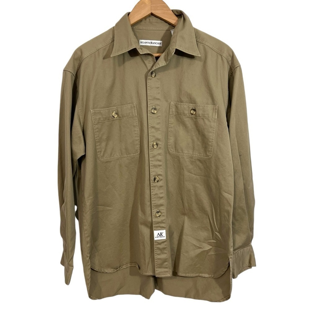 Atlantic Rancher Men’s Small Tan Button Front Shirt Pockets
